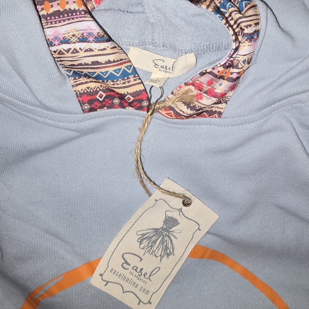 Easel Light Gray Hoodie with Orange Smiley Face (F) - Picture 7 of 9